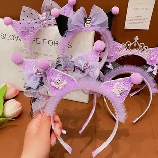 Kloomi luminous hairband cartoon cute bow hairpin children's sweet hair accessories flash headband stall wholesale