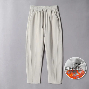 Heavy fleece-lined Thickened Winter Warm Casual Pants Three-dimensional Cut Men's Loose Straight Pants All-match Trendy Pants