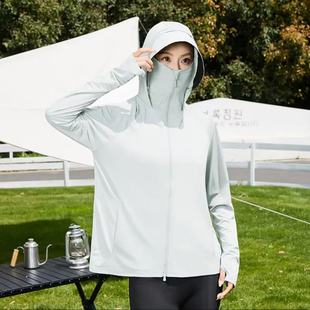 Outdoor Sun Protection Clothing Women's Clothing Summer UV Protection Mask New Ice Silk Raw Yarn Black Rubber Hat Brim Loose Breathable Thin