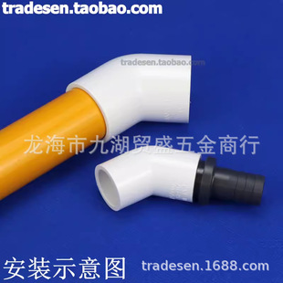 Liansu PVC 45 degree elbow Liansu PVC water supply pipe fittings white UPVC plastic 45 degree elbow