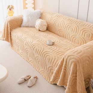 Anti-cat scratch sofa cover cloth towel ins style plush non-slip sofa cover all-inclusive universal sofa blanket full cover four seasons