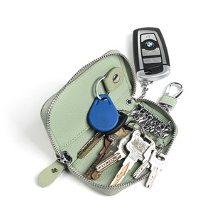 Factory Wholesale Multifunctional Genuine Leather Key Bag First Layer Cowhide Waist Padlock Key Bag Portable Access Control Card Bank Card Bag