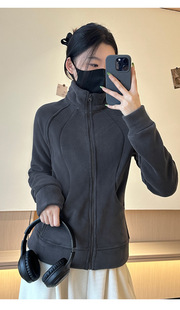 New Oli velvet top zipper stand collar casual sweet mother cloud sense coat women's fleece men's and women's couple sweater