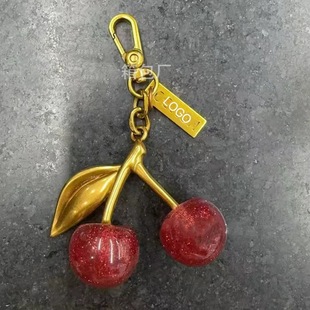 Foreign Trade New Cross-border Metal Cherry Keychain Pendant Women's Handbag Fashion Hanging Accessories Bag Pendant