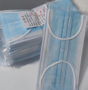 Factory whole box of disposable masks wholesale blue and white thin three-layer protective dust-proof independent adult masks