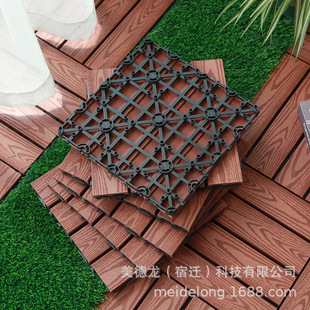 3D imitation wood grain splicing floor outdoor non-slip anti-corrosion composite floor plastic wood floor outdoor self-splicing floor
