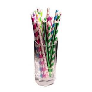 Christmas paper straw disposable environmentally friendly paper degradable cocktail decorative juice New Year colored paper straw