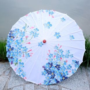 Ancient Style Oil Paper Umbrella Silk Printed Umbrella Decorative Ceiling Umbrella Sunshade Photography Props Show Umbrella Hanfu Dance Umbrella