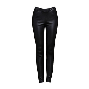 Genuine Leather Pants Women's Autumn and Winter Haining Commuter Sheepskin Stretch Pants High Waist Slimming Outer Wear Skinny Long Pants Hot