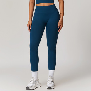 Europe and the United States cross-border new tight sports pants high waist hip thread fitness pants side curved jacquard pants women