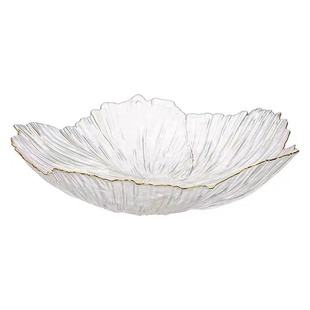 Glass fruit plate living room coffee table home fruit plate new snack display candy dried fruit plate advanced light luxury front desk