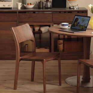 White Wax Dining Chair Solid Wood Household Modern Mortise and Tenon Nordic Simple Backrest Dining Table and Chair Tea Chair Fashion Integrated Chair