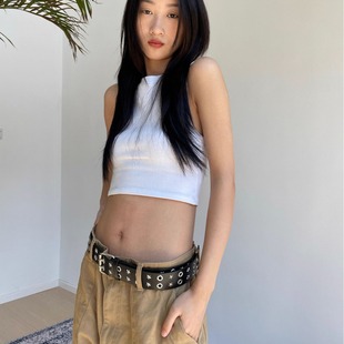 Punk hot girl y2k star rivet air eye non-perforated belt all-match unisex belt five-pointed star belt