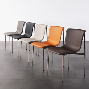 Microfiber Leather Dining Chair Italian Style Minimalist Light Luxury Advanced Simple Modern Designer Creative Homestay High-end Chair Stool