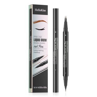 HelloKiss Cross-border Natural Smooth Wild Eyebrow Binary Eyebrow Pen Waterproof Sweat-proof Double Eyebrow Pen