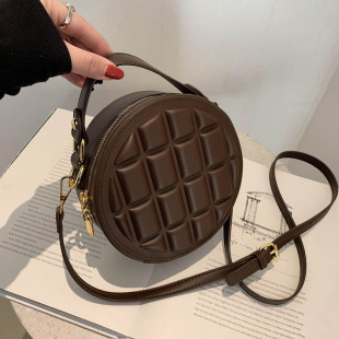 2022 New Cross-border Women's Bag European and American Retro Cool Rhombic Small Round Bag Instagram Popular Fashion Shoulder Crossbody Bag