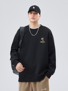 Mu Yuan Men's 2024 Autumn New Embroidered Sweatshirt Men's Fashionable Loose All-match Handsome Clothes for Teenagers