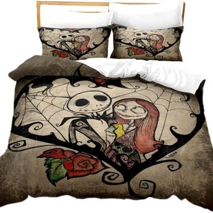 Amazon Cross Border Duvet Cover Jack Sally Valentine Rose Microfiber suit Decorative Bedding