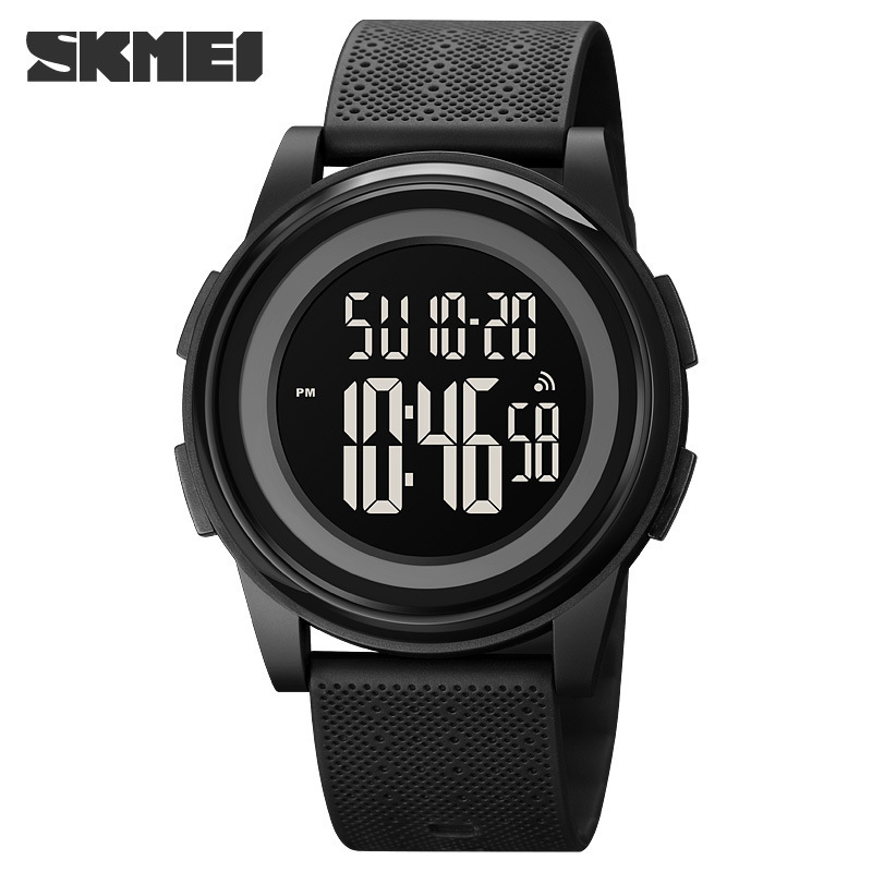Time beauty skmei simple fashion men's and women's student sports electronic watch multi-functional waterproof PU strap watch