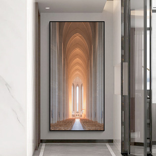 Shenzhen Dafen Oil Painting Village space extension hallway decorative painting modern minimalist vertical aisle mural abstract painting