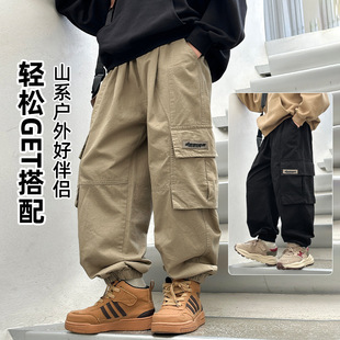 Huzhou Zhili Children's Wear 2025 Summer Outdoor Children's Tooling Pants Panda Yuanyuan Pure Cotton Boy's Pants Anti-mosquito Pants