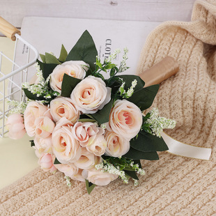 New Bride High Fantasy Purple Rose White Rose Champagne Rose Simulation Rose Holding Flower