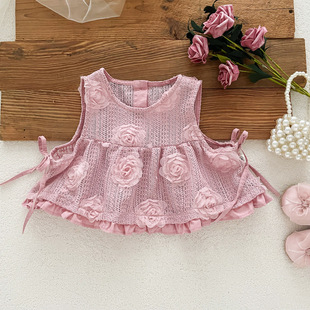 New Baby Girl's Autumn Princess Dress Full Moon One-year-old Dress Dress Stylisch Rose Lace Hassel Two-piece Set