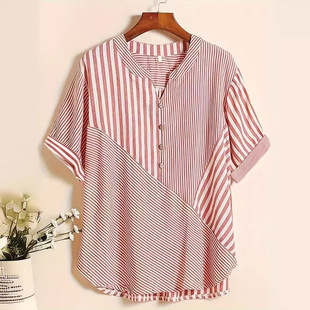 plus size Irregular Stripe Shirt