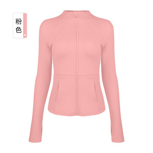 Vertical Collar Zipper Sports Yoga Jacket Summer Thin Slim-Fit Slimming Fitness Outer Wear