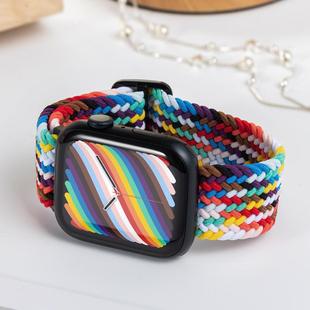 Подходит для applewatch567 поколения SE тканый эластичный Радужный нейлоновый тканый ремешок для часов Apple S8 Ultra