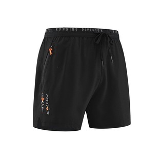Wholesale in stock ice silk stretch quick-drying pants men's summer fake two-piece liner training shorts fitness running pants