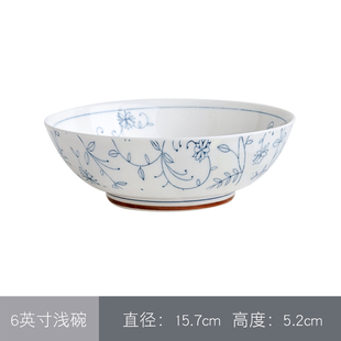 Jingdezhen Blue and White Porcelain Bowl Plate Spoon Tableware Soup Noodle Bowl Chinese Simple Household Rice Bowl Single Underglaze Color Ceramic Bowl