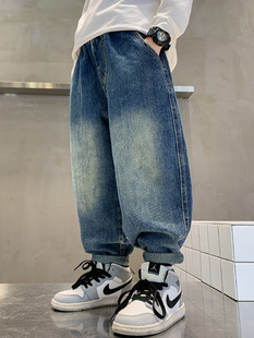 Boys' Pants Spring and Autumn 2025 New Children's Spring Jeans Big Children's Spring Trousers Handsome Fashionable