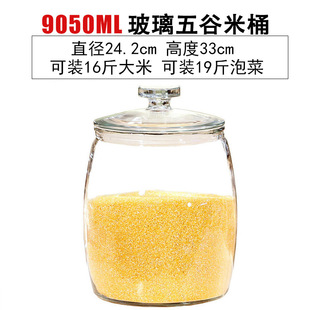 Rice Barrel Rice Storage Box Flour Barrel Rice Tank Super Large Capacity Glass Bottle Sealed Jar Storage Jar Kitchen Food Storage
