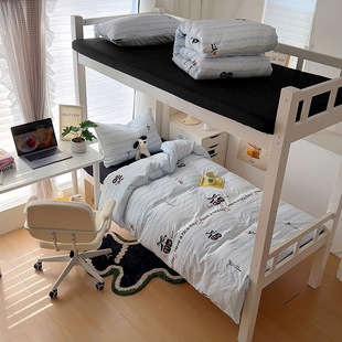 Class A Washed Cotton Printed Four-piece Set ins Style Student Dormitory Small Fresh Three-piece Set Bed Sheet Bed Cover Single Quilt Cover