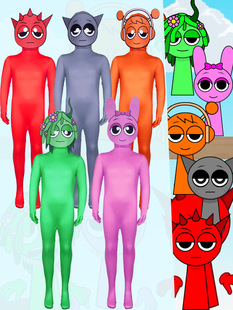 Cross-border Hot Sale Sprunki Incredibox Rhythm Box cosplay Clothing Game Peripheral Tight Clothes