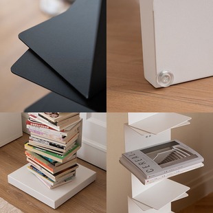 Invisible Bookshelf Floor Internet Celebrity Living Room Wrought Iron Corner Bookcase Modern Simple Three-Dimensional Hidden Ins Storage Rack