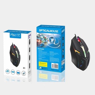 Factory Direct Sales Neutral Wired USB Mouse Home Office Business Notebook Colorful Luminous Wholesale Plastic Sealing