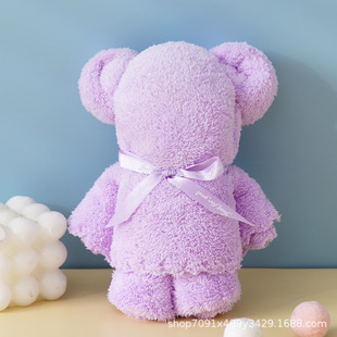 Bear towel square towel hand gift wedding candy wedding shop coral velvet towel national day Mid-Autumn Festival gift wholesale