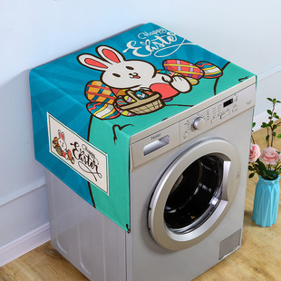 Waterproof cotton and linen fabric drum washing machine cover cloth refrigerator cover microwave oven cover towel oil-proof dust cover baked to the sun