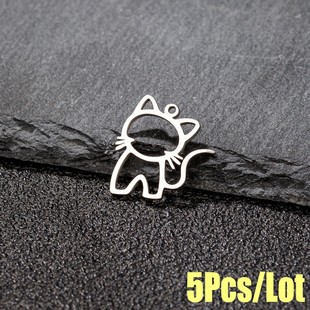 Stainless steel jewelry DIY pendant accessories cute small animal Fox cat dinosaur bird material Accessories Wholesale
