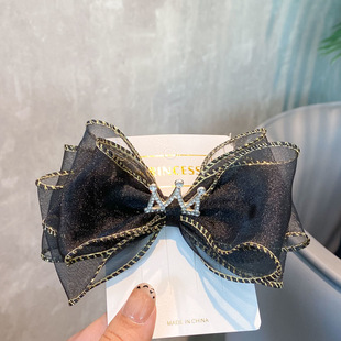 Big Bow Headwear Children's Hairpin Hair Accessories Girls Girls Organza Rhinestones Baby Princess Performance Hairpin