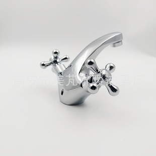 Cross-border household zinc alloy double-handed single-hole hot and cold faucet toilet bathroom washing table basin faucet