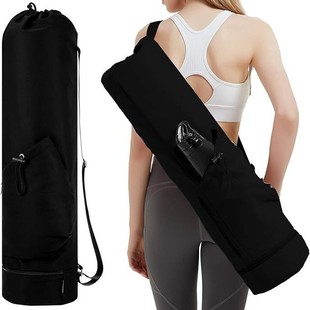 Amazon Йога коврик мешок с бутылкой воды карман и нижняя влажная сумка Спортивный коврик для йоги ремешок многофункциональная сумка для хранения