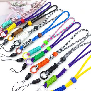 Factory wholesale new color knotted wrist rope metal lightning buckle round adjustable buckle retractable wrist rope strap