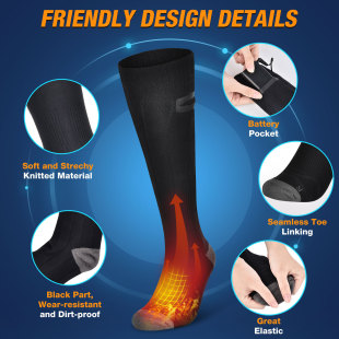 Cross-border new heating socks men and women winter cold-proof warm feet heating stockings warm charging heating stockings