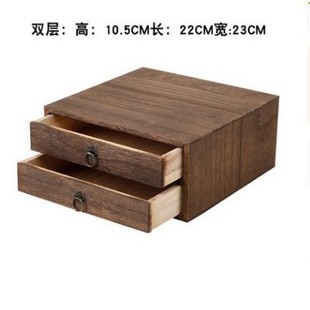High-grade tea box vintage tea cabinet solid wood wood burning tung wood Pu'er tea wooden box multi-layer drawer type tea cake gift box