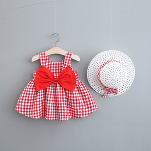 Summer baby skirt children's new dress 0-4 years old baby girl princess dress girl's western style plaid dress