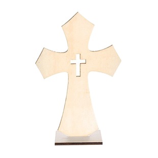 in stock Cross-border Wooden Halloween Cross Ornaments Crafts Wooden Pieces Amazon Wooden Ornaments Home Decoration