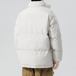 Factory direct supply cotton-padded men's winter new cotton-padded jacket basic warm loose stand collar solid color coat multi-color optional